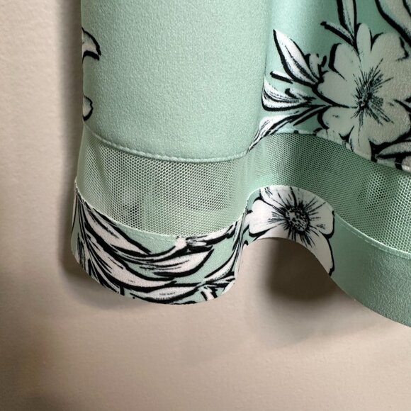 Calvin Klein Floral A-Line Midi Sleeveless Dress Size 8 Teal Work Career NWT - Picture 3 of 10